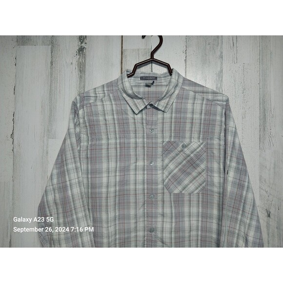 Toad & Co Women’s Medium Gray Pink Plaid Button Up Shirt - Picture 3 of 7